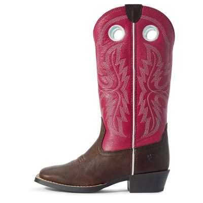 Ariat Whippersnapper - Western Laarzen Bruin / Roze Kinderen - 15555-495